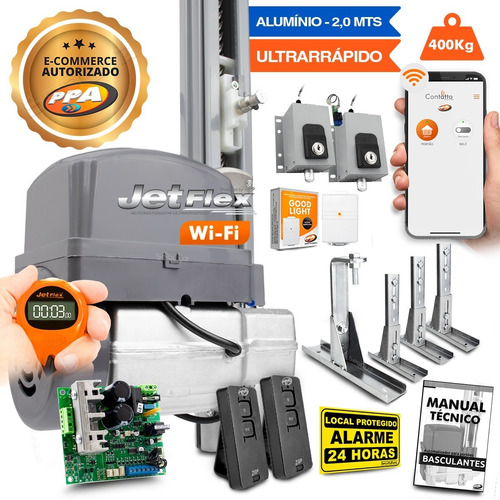 Kit Motor Ppa Bv 1/3 Jet Flex Wifi 2m 2 Trav Sup Portão 400