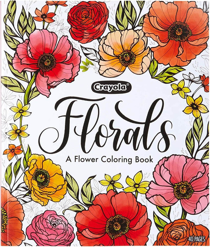 Libro Para Colorear De Flores, 40 Páginas Para Colorea...