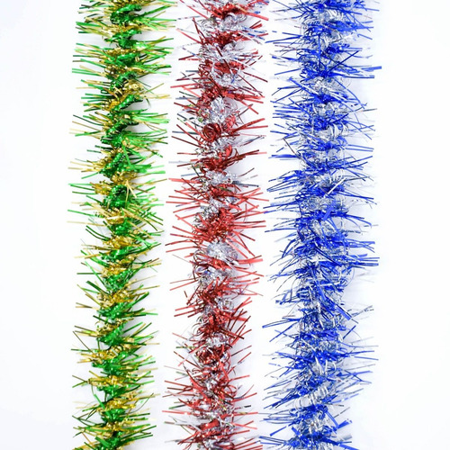 Imagen 1 de 2 de Guirnalda Navidad Lameta Rulo Boa 5cm X 2m - 5 Tiras #1000