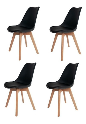 Imagem 1 de 5 de 4 Cadeira Saarinen Leda Base Wood Emporio Tiffany