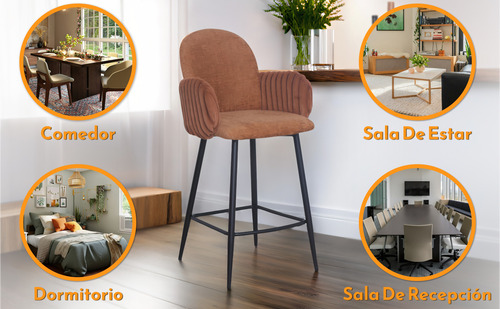 Set 2 Banco Para Barra Desayunadora Para Cocina Taburete Bar Laqueado Marrón