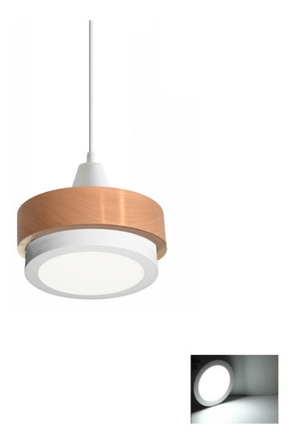 Colgante Led Negro Madera 12w Nordico Escandinavo Puraluz