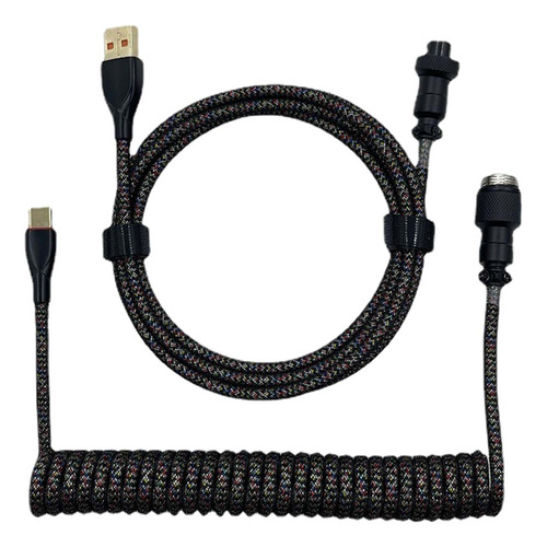 Cabo Usb De 1,8 Tipo C Cabo De Manga Dupla Preto Cabos Com