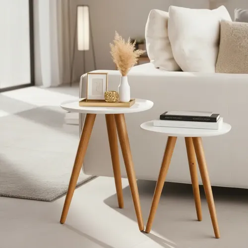 Kit Mesas Laterais Macramiss Pé Palito Mdf Moderna para Sala Branco — R$ 65,48 em Mercado Livre, 39% OFF