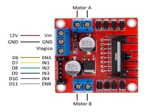 Imagen 2 de 3 de Doble Puente H Driver L298 L298n Motor Dc Arduino