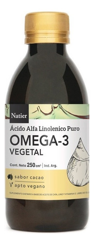 Omega 3 Vegetal Natier Acido Alfa Linoleico Puro Vegan 250ml