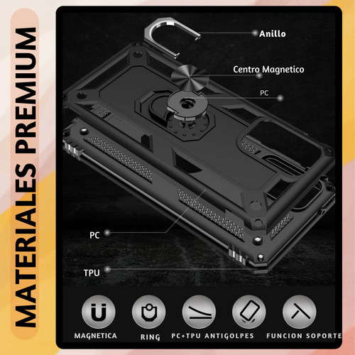 Funda Para Galaxy A72 Con Mica Varios Modelos Antigolpes Dorado Shockproof