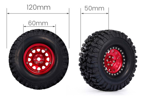 Llantas Rc Redcat D90 Rc4wd Scx10, Aleación Rc Tamiya, 2 Uni