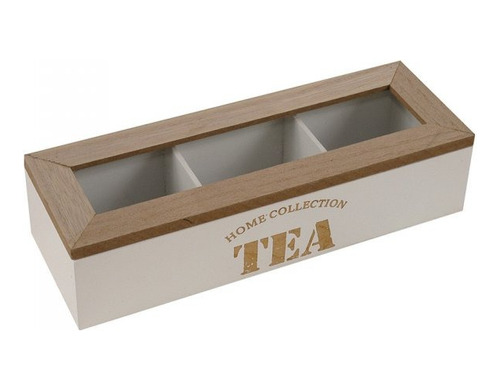 Caja De Te Home Deco Dorado Tea 3 Divisiones