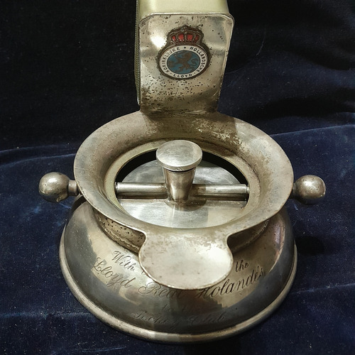 Antiguo Cenicero Decada 1910 Plateado Cenicero (Usado)