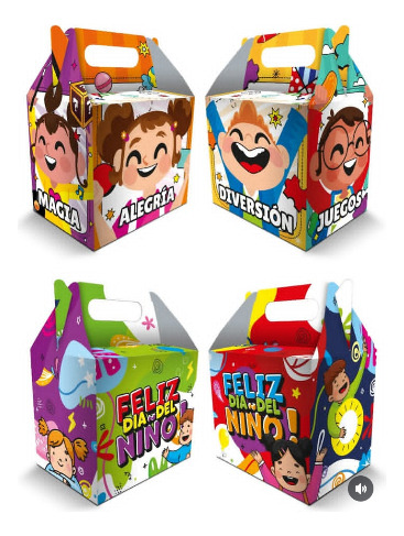 Caja Cotillón Infantil.motivo Día Del Niño.pack 12 Unds