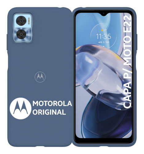 Capa Protetora Motorola Anti Impacto E22 Azul - Full