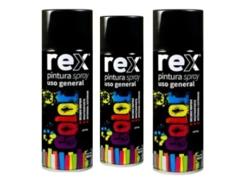 Cobertura Perfecta:aerosol Rex 400ml Negro Pack X3