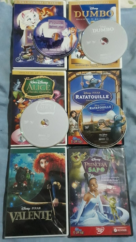 Dvd Aristogatas+dumbo+alice+ratatouille+valente+princesa A27