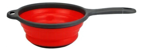 Escorredor Peneira Cabo Alça Silicone Retrátil Vermelho 19cm