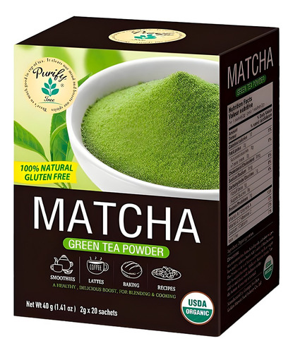 Te Verde Matcha Purifytree | Caja X 20 Sobres | Baja De Peso