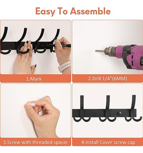 Perchero De Pared Con Montaje, Pack De 2 Ganchos Para Pared,