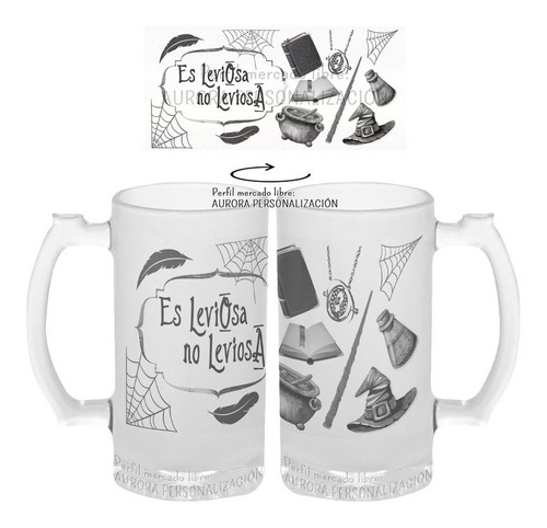 Mug Cervecero Taza Harry Potter Vidrio Opalizado 01