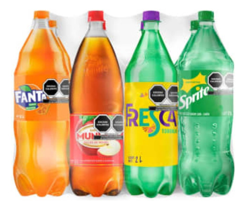 3 Pza Refrescos Coca Cola 8 Piezas De 2 L