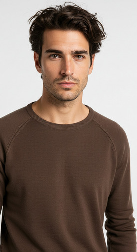 Sweater Hilo Premium Cuello Redondo Abrigo Manga Ranglan