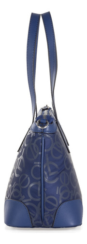 Bolsa Satchel Cloe Para Mujer Con Monedero Diseño Estampado Color Azul marino
