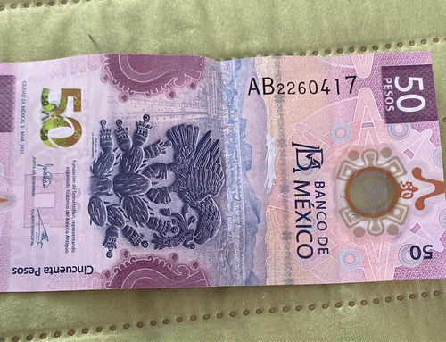 Billete 50 Pesos Serie Ab22 Primeros Números