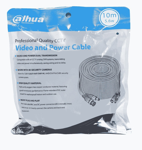 Cable Siames Dahua 10 Mts De Video Y EnergĂa Dh-pfm942i-10-5