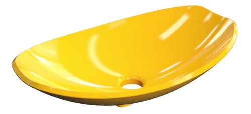 Cuba Pia De Apoio Para Banheiro Canoa Luxo 45 C08 Amarelo - Acabamento Hard Lacca Pu