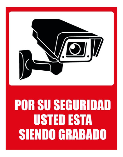 4 Carteles Camaras De Monitoreo Grabación Pvc 2mm 22x28 Cm