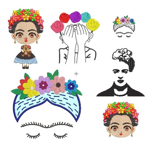 Frida Kahlo Matrices Maquinas Bordadoras Brother Janome 5