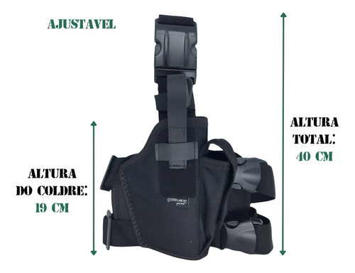 Coldre Spark Perna Pistola Cinto Tático Ilhós