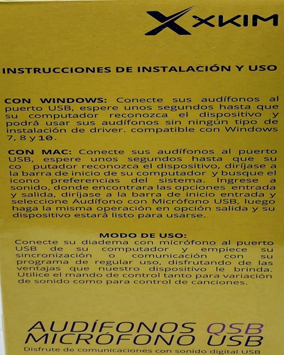 Imagen 6 de 7 de Diadema Para Pc Conector Usb Marca Xkim Micrófono Abatible