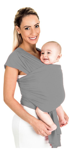 Baby Sling Mamãe Canguru Malha 100% Algodão Cor Cinza Claro