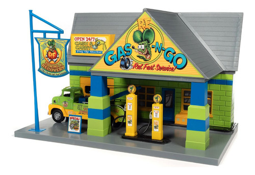 Diorama Rat Fink Garage And Tow Truck 1/32 Auto World