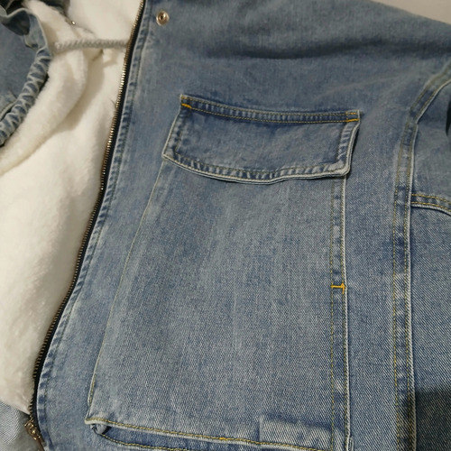 Campera De Jean Con Piel Desmontable Importado-tendencia