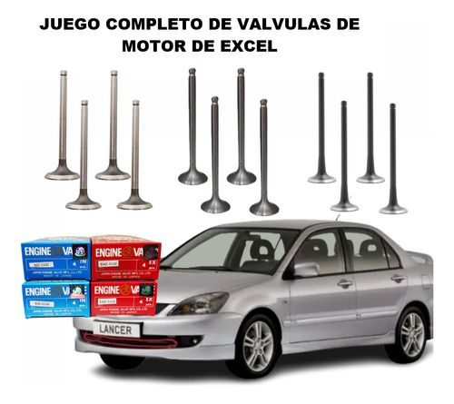 Juego Valvulas Motor Mitsubishi  Lancer 1.3 1.5 4g13 4g15 12