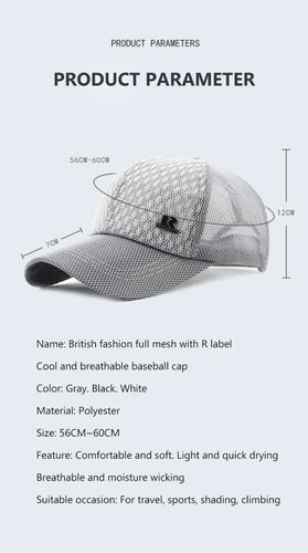 Gorra Deportiva De Verano De Malla Completa