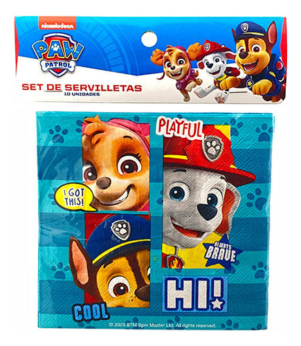 Pack 10 Servilletas Cumpleaños Paw Patrol