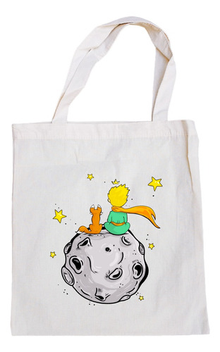 Bolsa Manta Cruda Algodon Tote Bag El Principito Y El Zorro