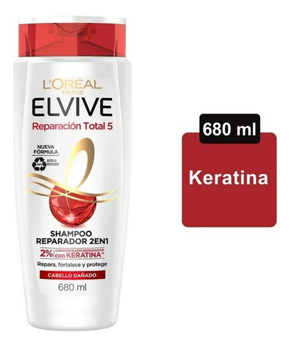Elvive Shampoo 2 En 1 L'oréal Reparación Total 5 680 Ml