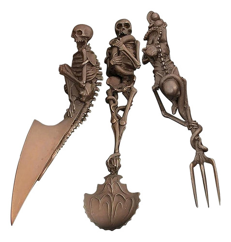 Juego De Cubiertos Halloween Skeleton, Cubiertos De Metal, V