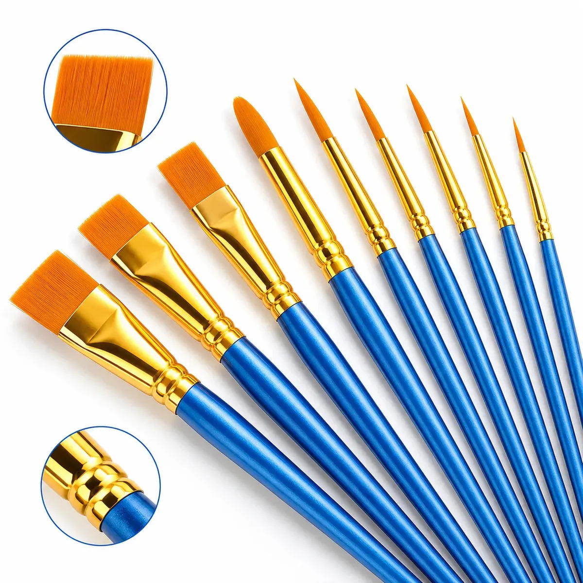 Kit 10 Pincéis Artísticos Para Pintura Aquarela Óleo Acrílico MARIBEL