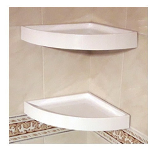 Esquinero Repisa X 2 Baño 37 X 26,5 X 4,5 Blanco