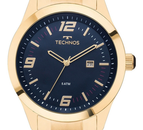 Relógio Masculino Technos Dourado 2115mnz/4a Original