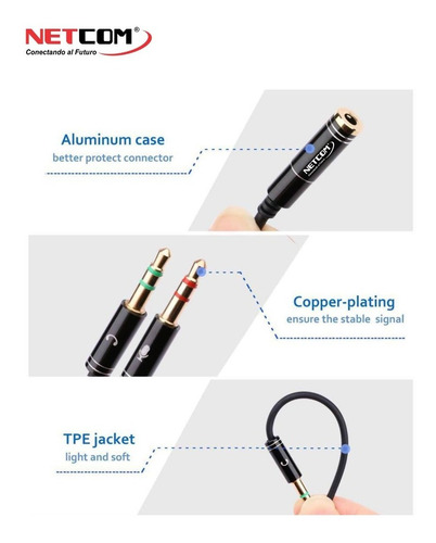 Adaptador Para Unir O Separar Audifonos C/ Microfono Celular