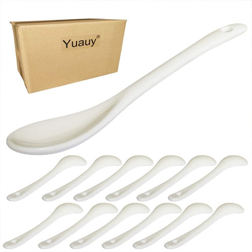 Yuauy 12 Piezas Cucharas De Huevo De Porcelana Cucharas De C