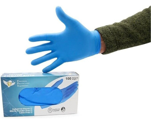 Guantes De Nitrilo Azul 3 Mil Sin Látex Ni Polvo Limpi...