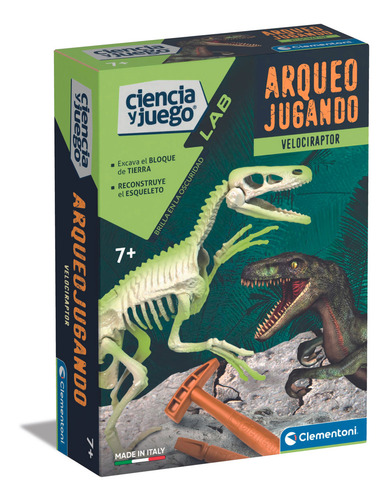 Juego Arqueologia Figura Velociraptor Dinosaurio Clementoni Cantidad De Piezas 10