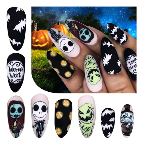 Pegatinas For Uñas Impresas De Halloween