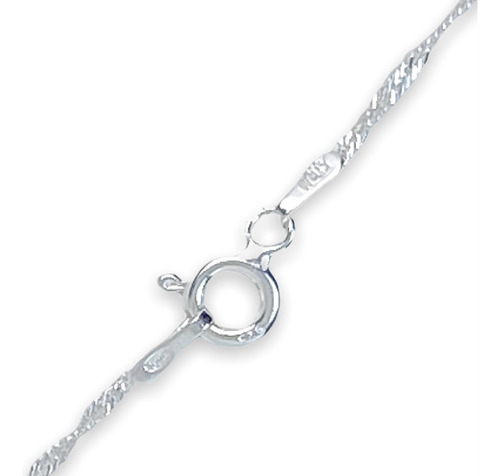 Collar Cadena De Plata 925 Con Dije Cristal Corazón 10 Mm Color Violeta
